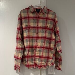 J. Crew Red and Beige Flannel Shirt